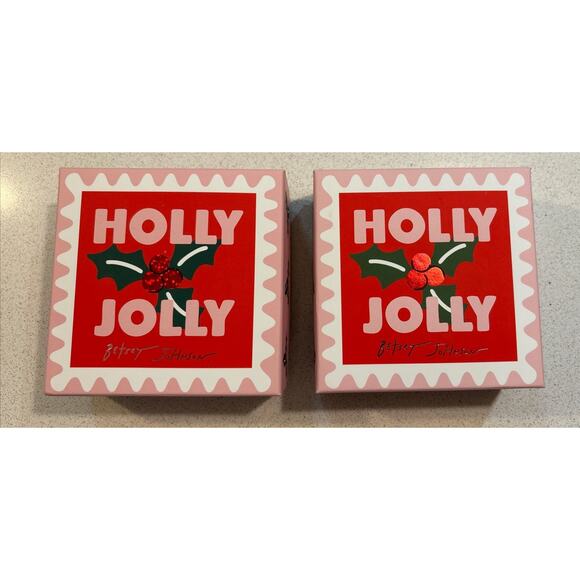 NIB Betsey Johnson Set Winking Reindeer & Gingerbread Girl Brooch Pin Gift Box - Picture 6 of 13